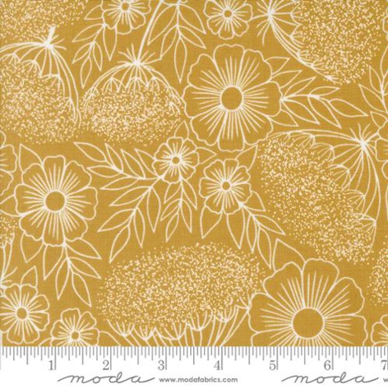 Field of flowers ochre floral